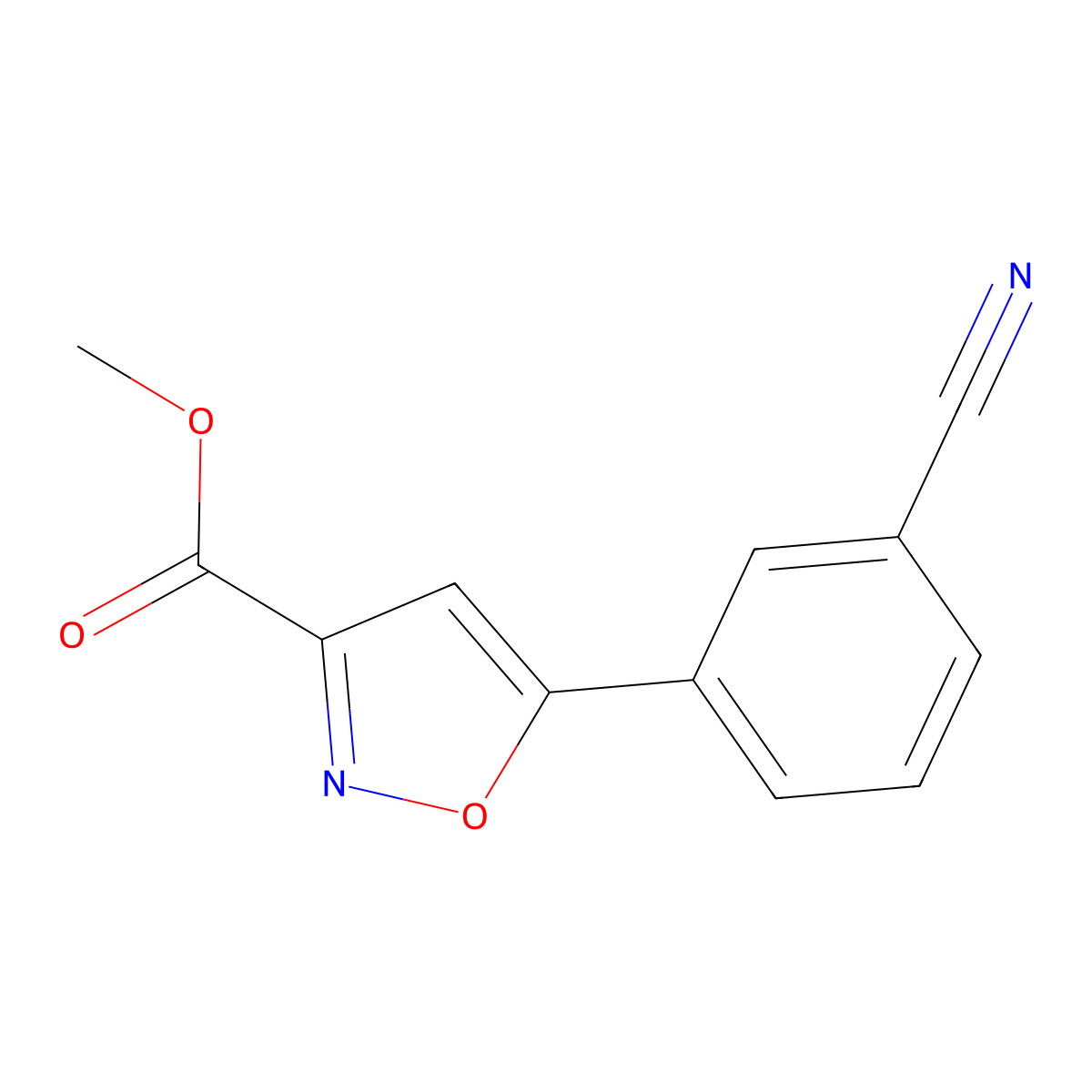 Methyl 5-(3-cyanophenyl)isoxazole-3-carboxylate molecular structure, CAS 956360-06-8