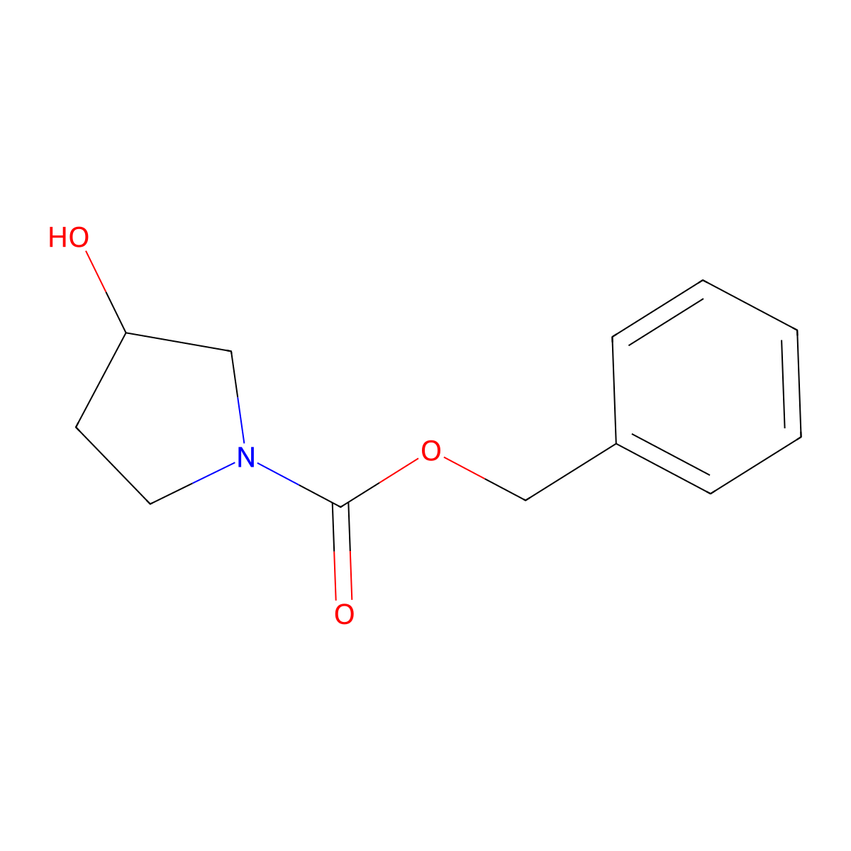 Benzyl 3-hydroxypyrrolidine-1-carboxylate molecular structure, CAS 95656-88-5