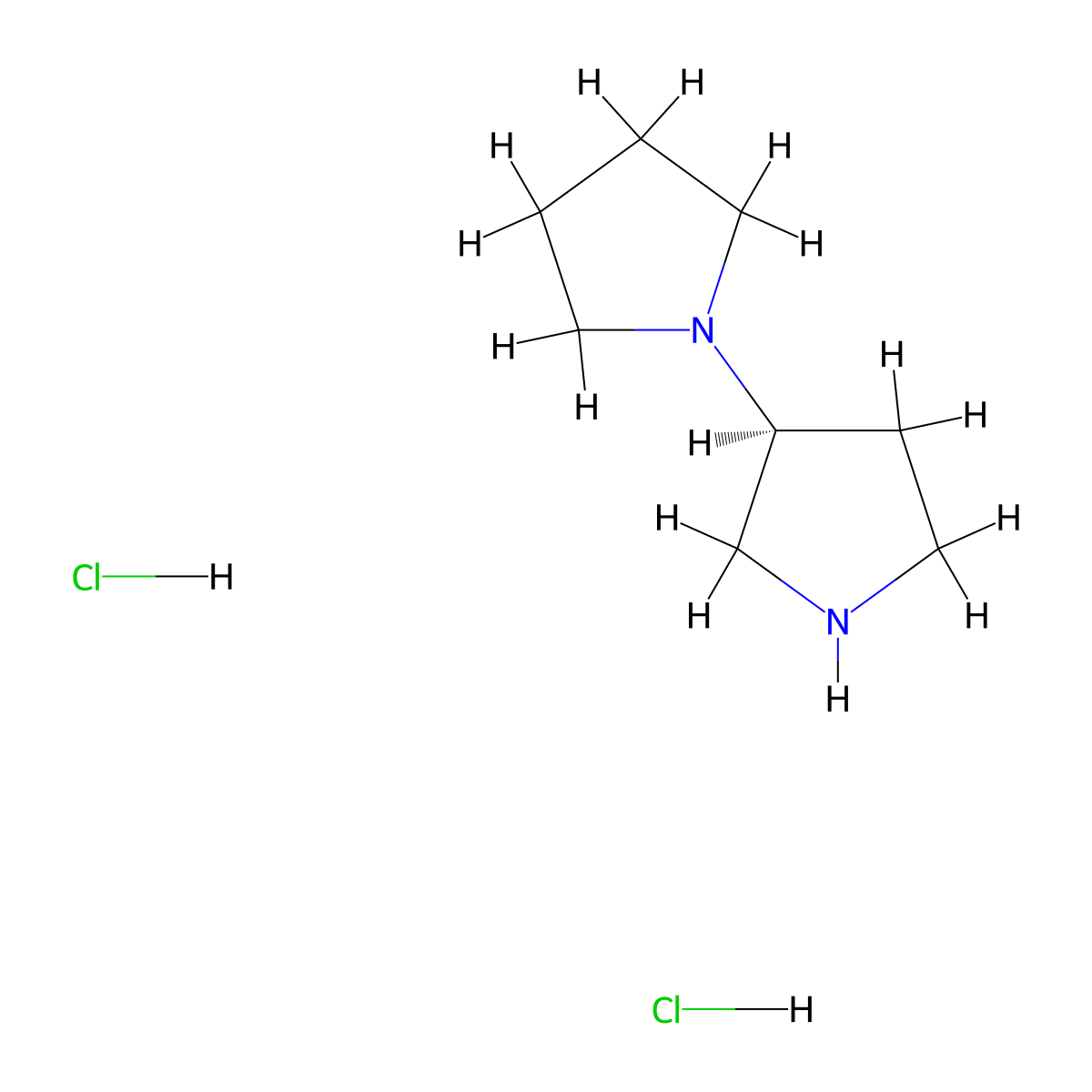 1-[(3S)-pyrrolidin-3-yl]pyrrolidine dihydrochloride molecular structure, CAS 956605-97-3
