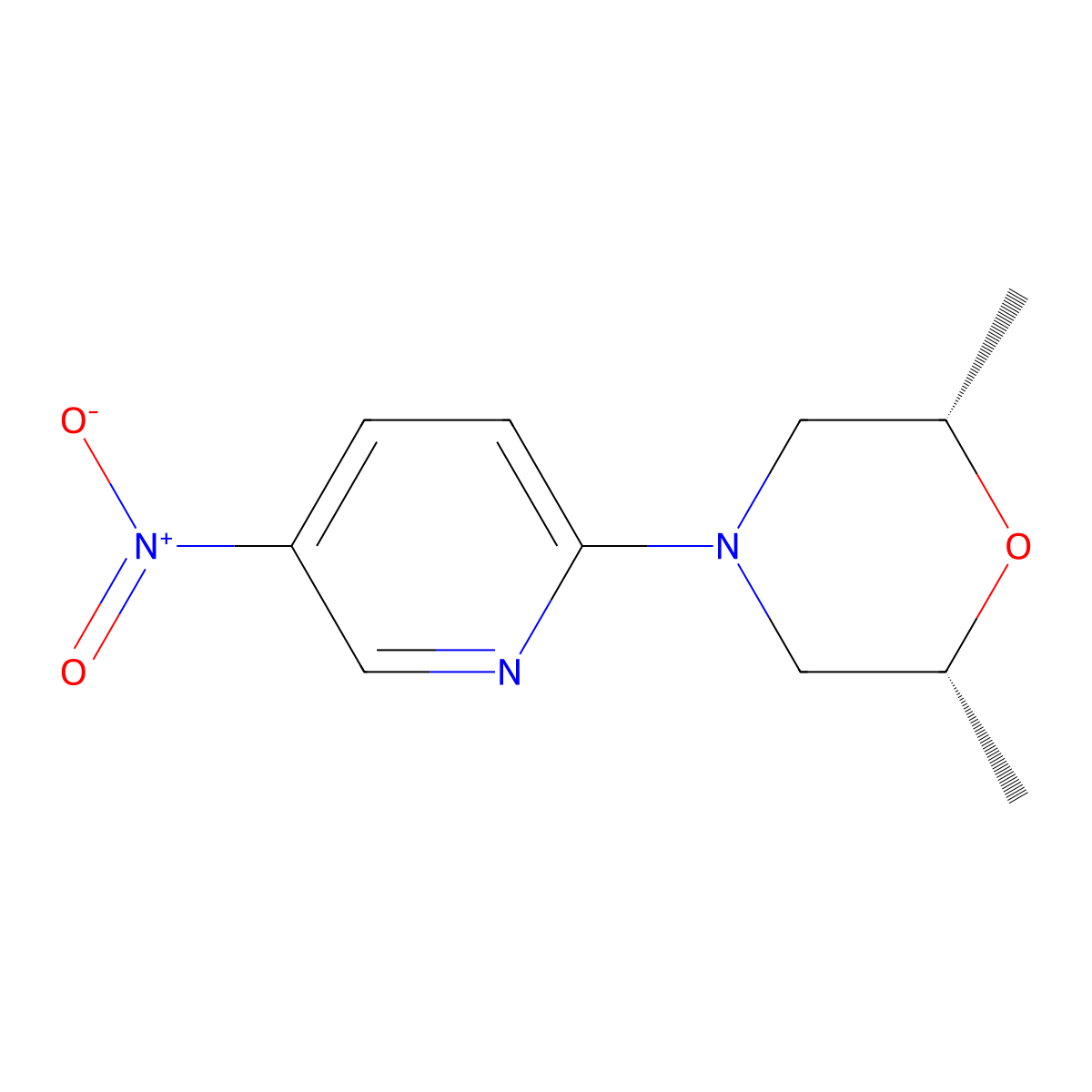 (2R,6S)-2,6-dimethyl-4-(5-nitropyridin-2-yl)morpholine molecular structure, CAS 956699-05-1