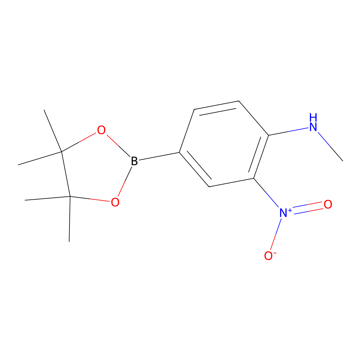 N-Methyl-2-nitro-4-(4,4,5,5-tetramethyl-1,3,2-dioxaborolan-2-yl)aniline molecular structure, CAS 956821-93-5