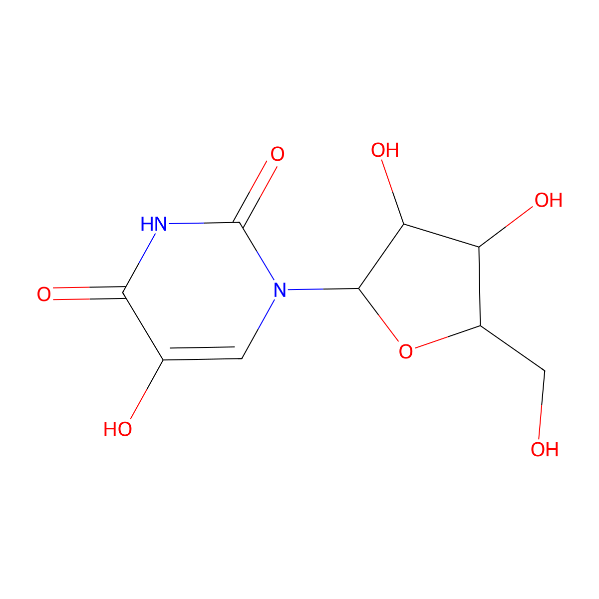 5-Hydroxyuridine molecular structure, CAS 957-77-7