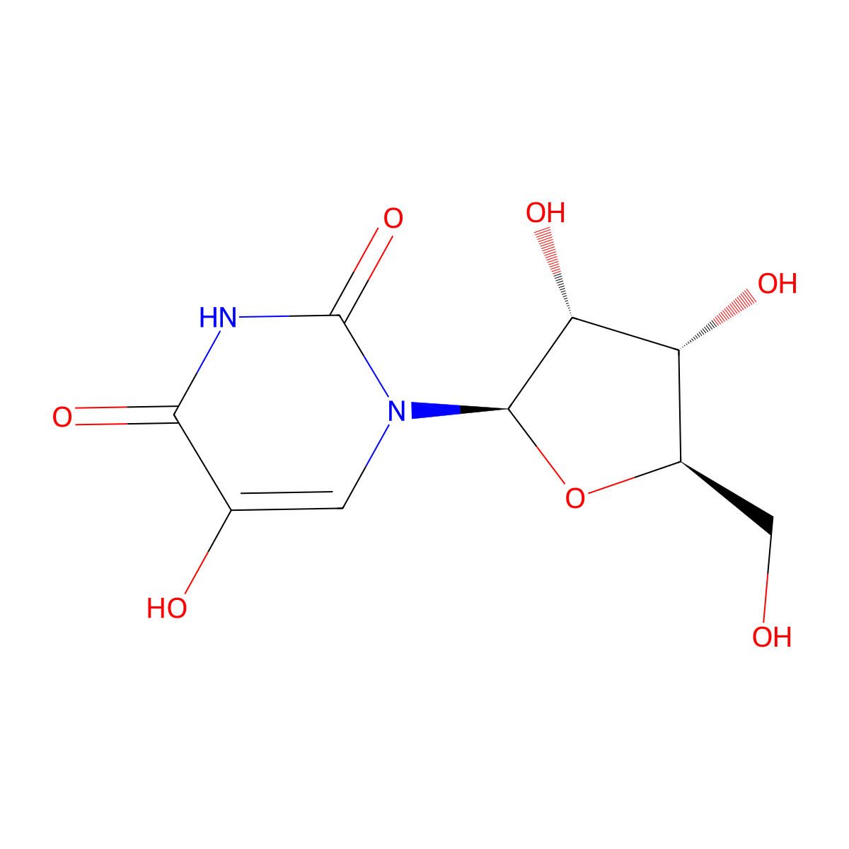 5-Hydroxyuridine molecular structure, CAS 957-77-7