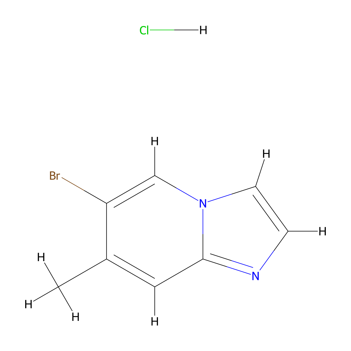 6-Bromo-7-methylimidazo[1,2-a]pyridine hydrochloride molecular structure, CAS 957035-22-2