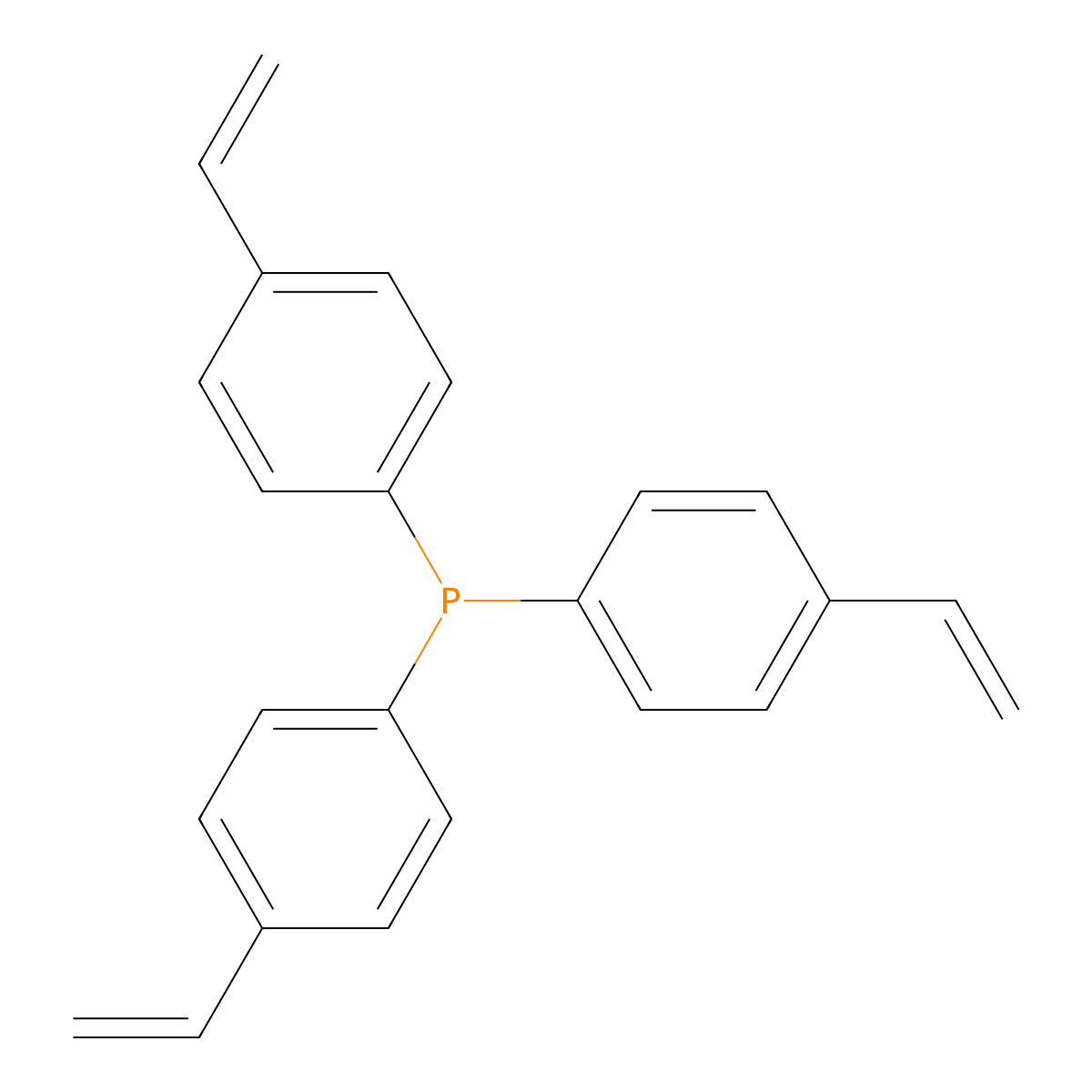 Tris(4-vinylphenyl)phosphane , Tris(4-vinylphenyl)phosphane molecular structure, CAS 95705-40-1
