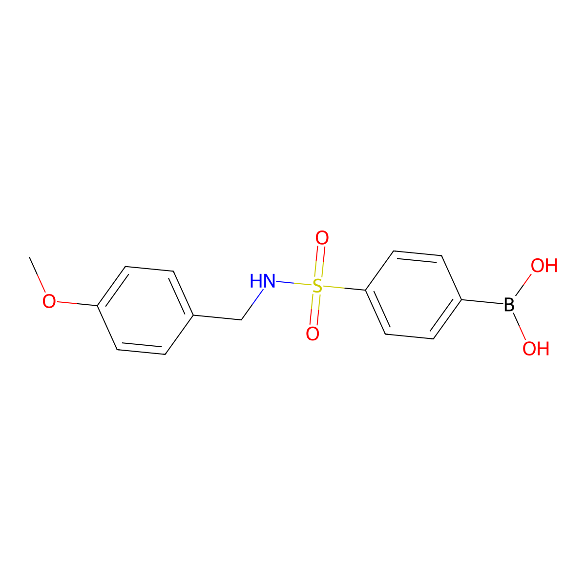 (4-(N-(4-Methoxybenzyl)sulfamoyl)phenyl)boronic acid molecular structure, CAS 957060-91-2