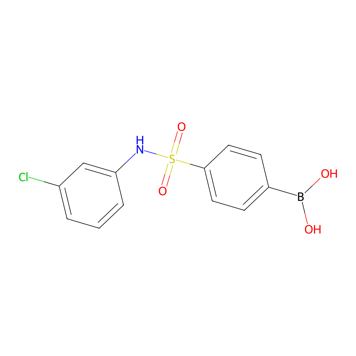 4-(N-(3-Chlorophenyl)sulfamoyl)phenylboronic acid molecular structure, CAS 957062-69-0