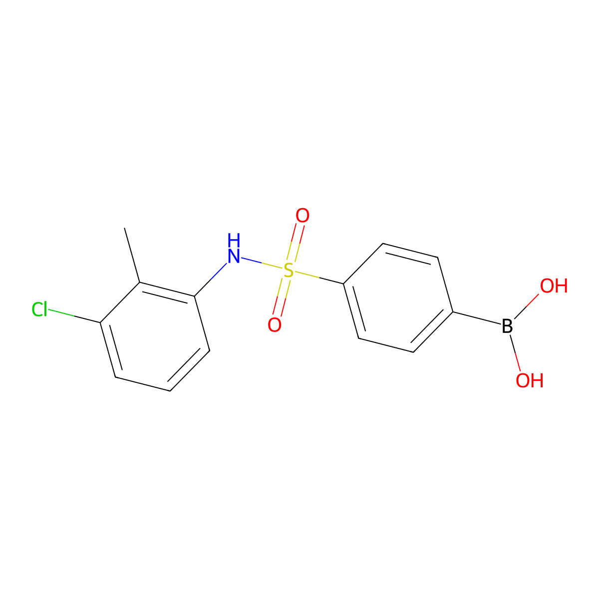 4-(N-(3-Chloro-2-methylphenyl)sulfamoyl)phenylboronic acid molecular structure, CAS 957066-10-3
