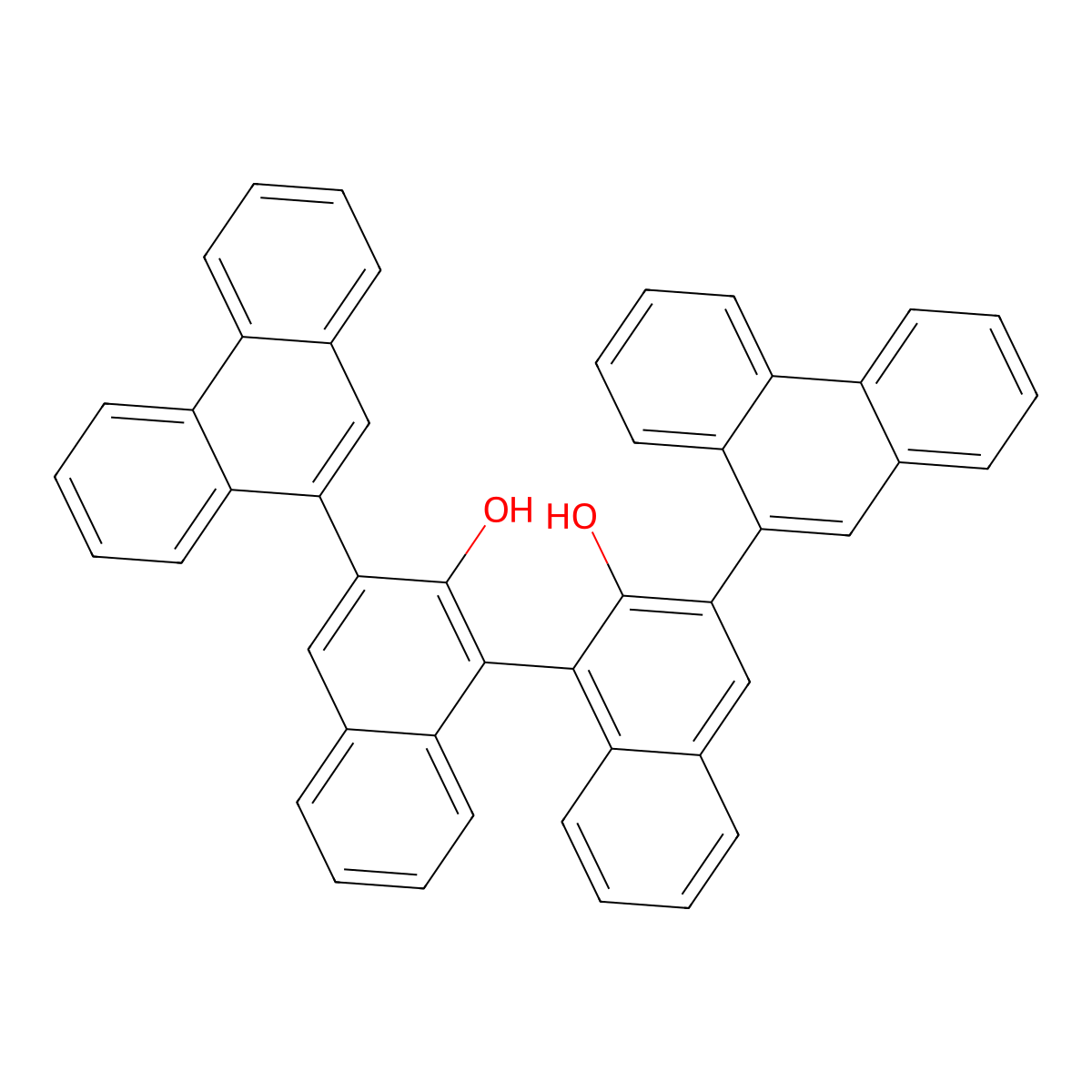 (S)-3,3'-Di(phenanthren-9-yl)-[1,1'-binaphthalene]-2,2'-diol molecular structure, CAS 957111-25-0