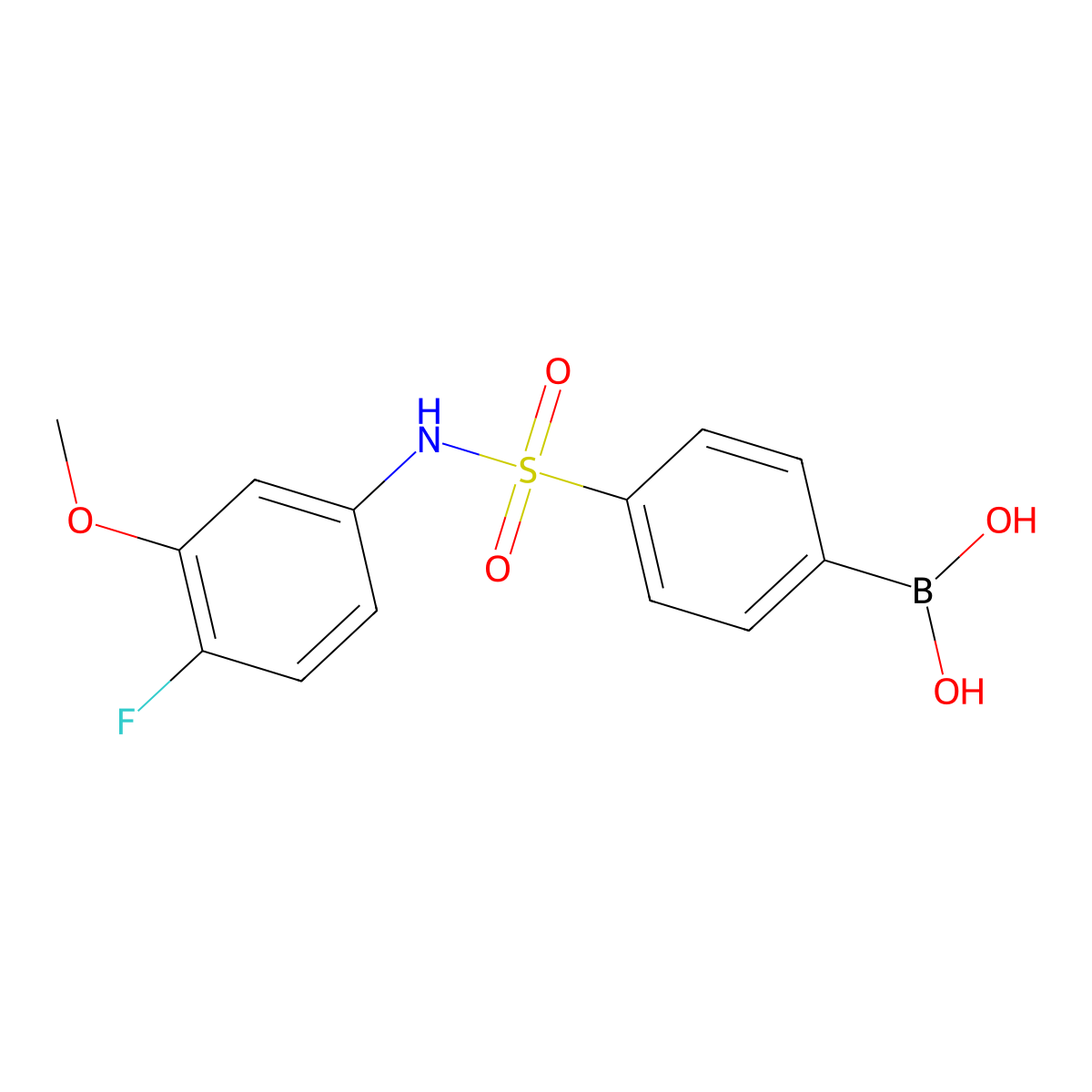 4-(N-(4-Fluoro-3-methoxyphenyl)sulfamoyl)phenylboronic acid molecular structure, CAS 957120-99-9