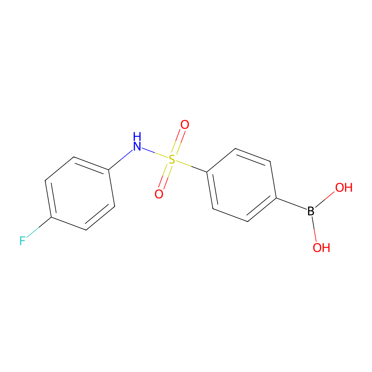 N-(4-Fluorophenyl) 4-boronobenzenesulfonamide molecular structure, CAS 957121-13-0