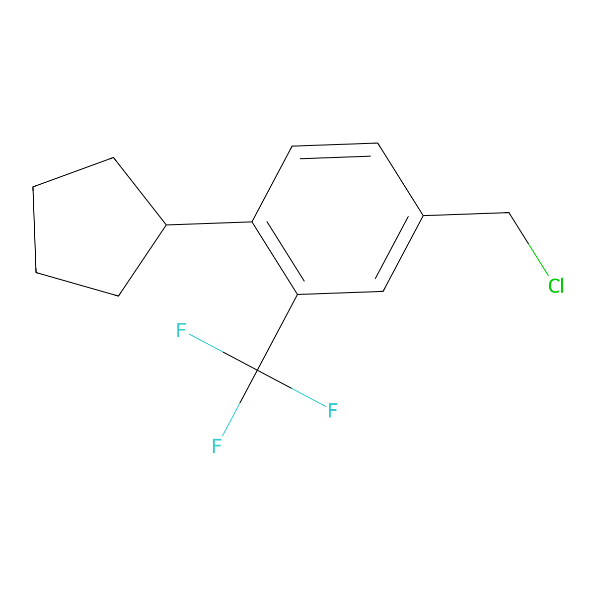4-(Chloromethyl)-1-cyclopentyl-2-(trifluoromethyl)benzene molecular structure, CAS 957208-65-0