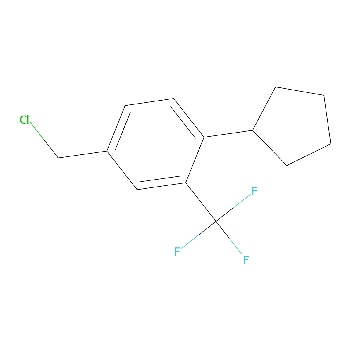 4-(Chloromethyl)-1-cyclopentyl-2-(trifluoromethyl)benzene molecular structure, CAS 957208-65-0