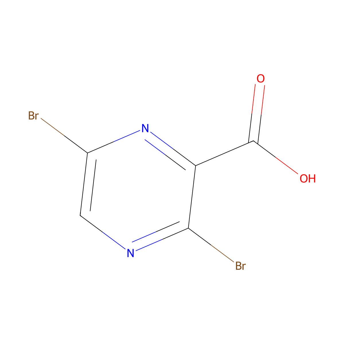 3,6-Dibromopyrazine-2-carboxylic acid molecular structure, CAS 957230-68-1