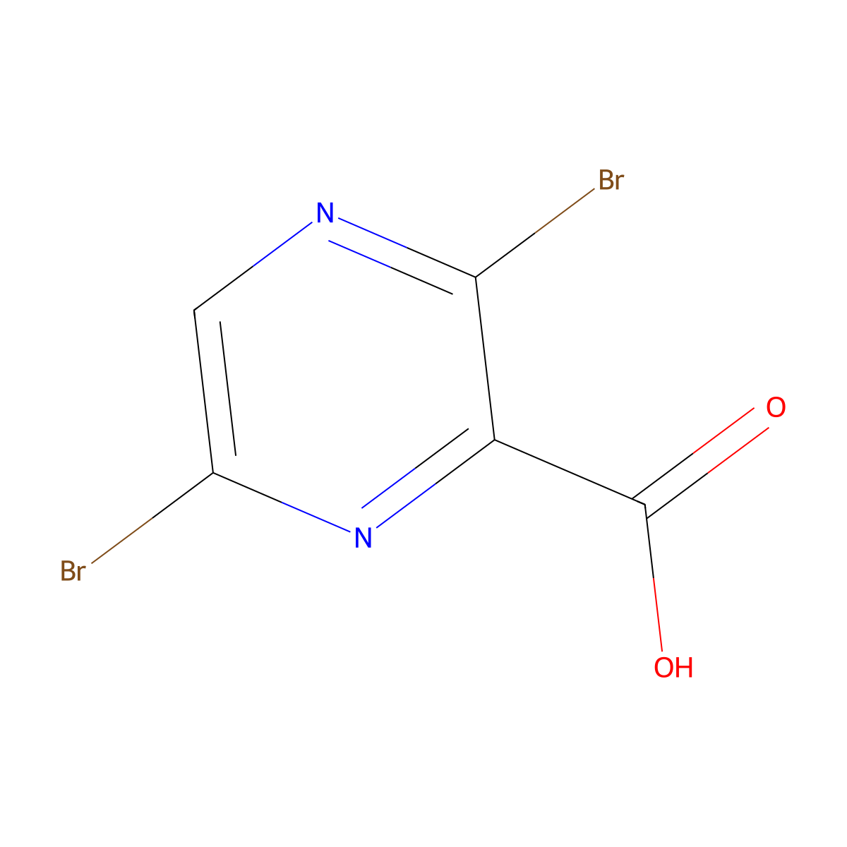 3,6-Dibromopyrazine-2-carboxylic acid molecular structure, CAS 957230-68-1