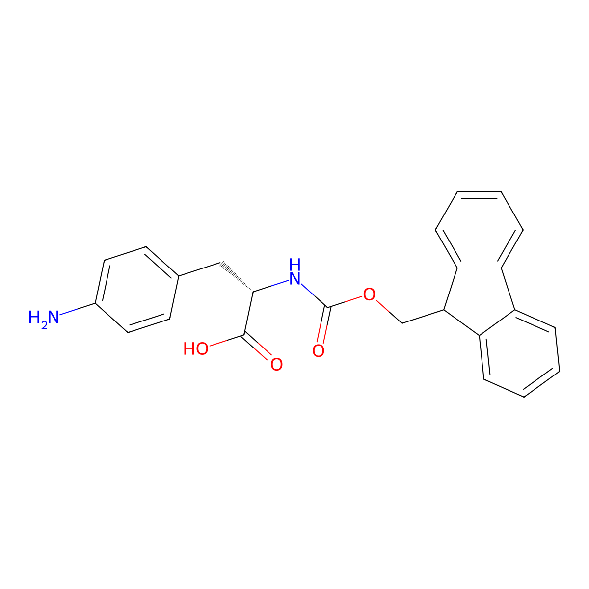 Fmoc-4-Amino-L-phenylalanine molecular structure, CAS 95753-56-3