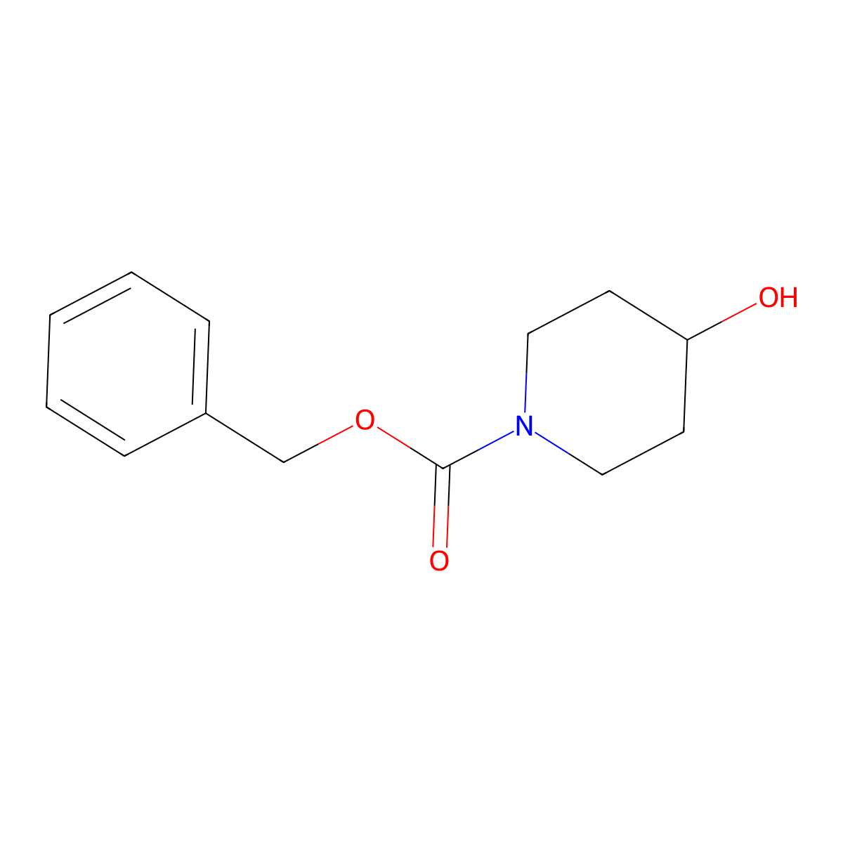 Benzyl 4-Hydroxy-1-piperidinecarboxylate molecular structure, CAS 95798-23-5