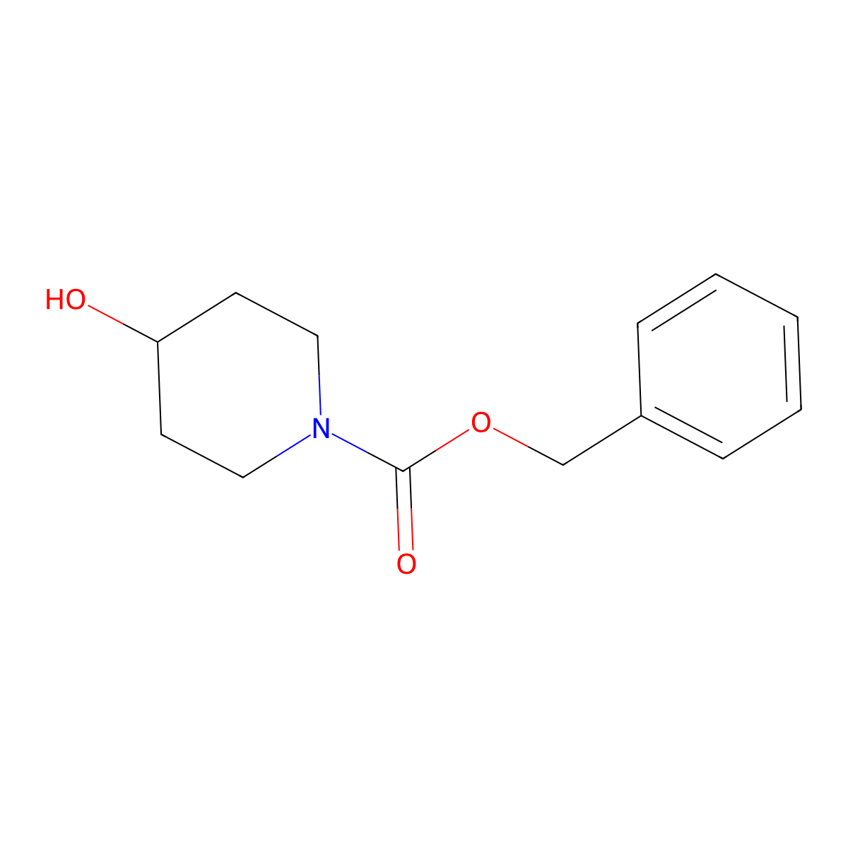 Benzyl 4-Hydroxy-1-piperidinecarboxylate molecular structure, CAS 95798-23-5