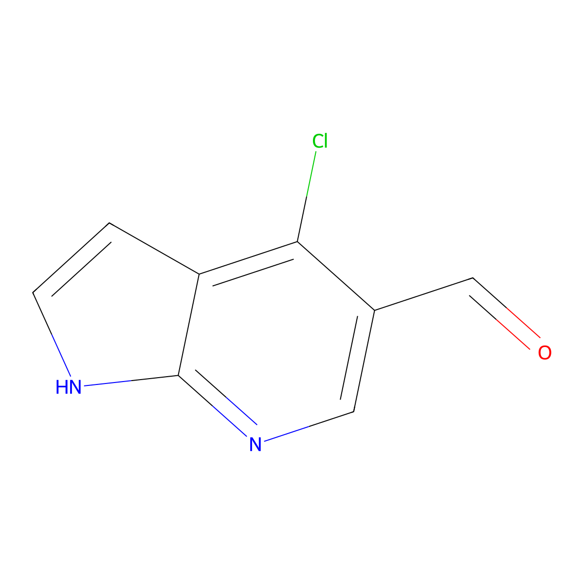 4-chloro-1H-pyrrolo[2,3-b]pyridine-5-carbaldehyde molecular structure, CAS 958230-19-8