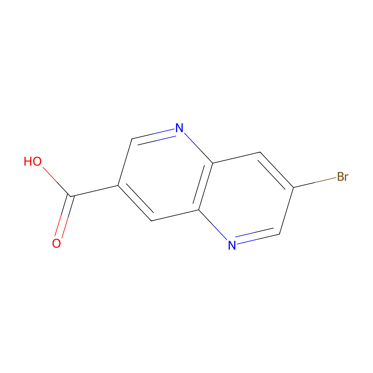 7-Bromo-1,5-naphthyridine-3-carboxylic acid molecular structure, CAS 958332-87-1