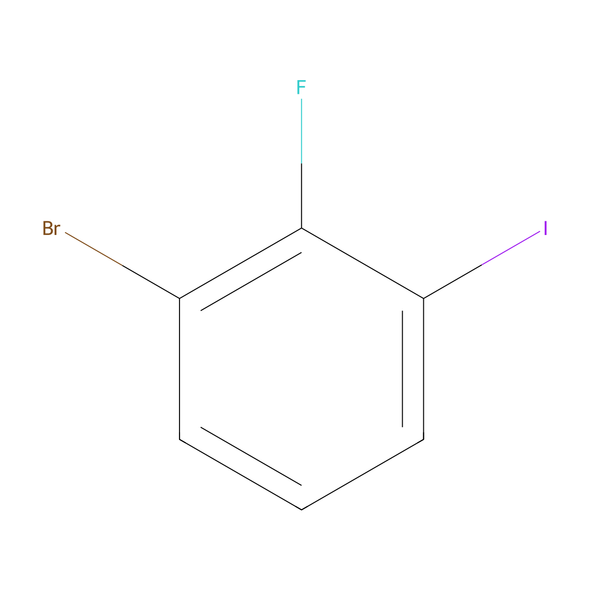 1-Bromo-2-fluoro-3-iodobenzene molecular structure, CAS 958458-89-4