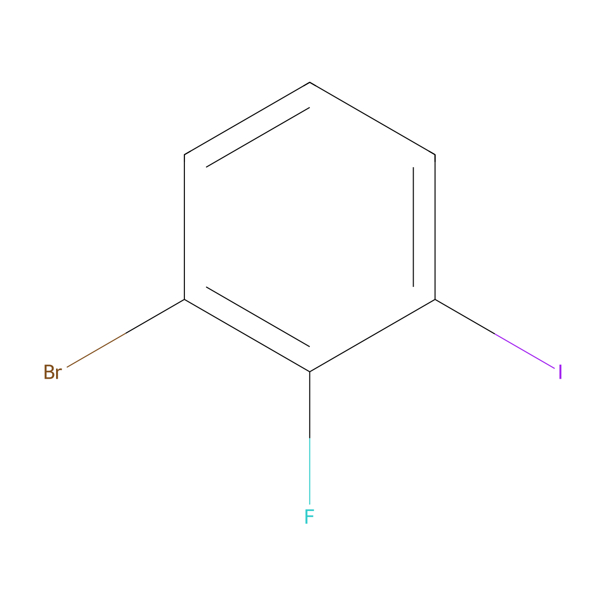 1-Bromo-2-fluoro-3-iodobenzene molecular structure, CAS 958458-89-4