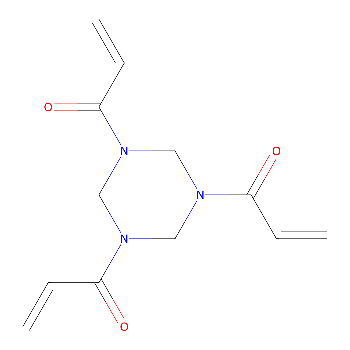 Hexahydro-1,3,5-tris(1-oxoallyl)-1,3,5-triazine molecular structure, CAS 959-52-4