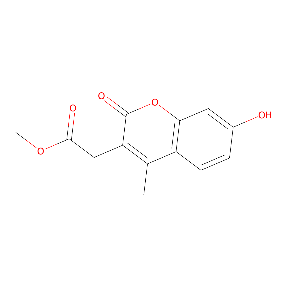 methyl 2-(7-hydroxy-4-methyl-2-oxo-2H-chromen-3-yl)acetate molecular structure, CAS 95903-37-0