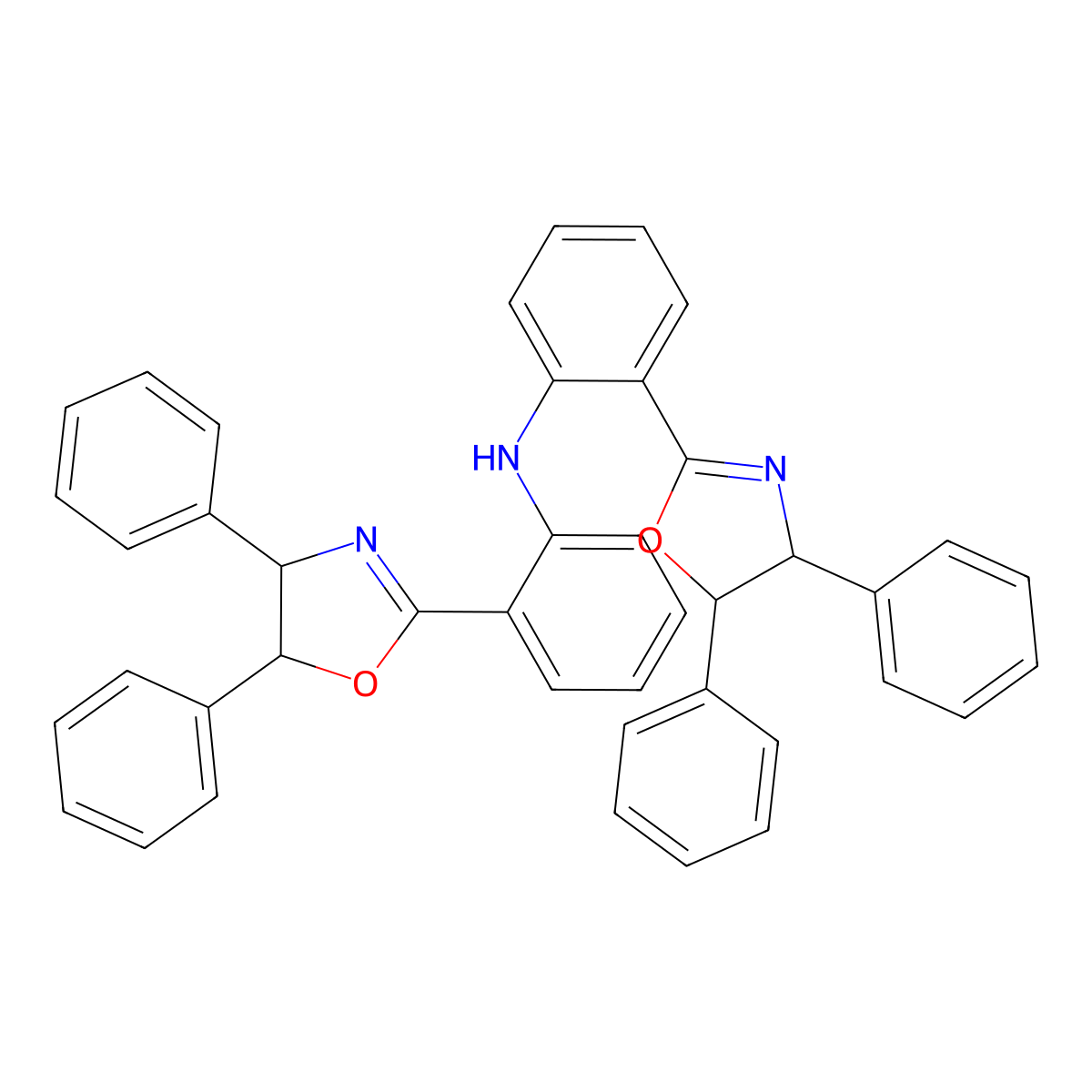 Bis(2-((4S,5S)-4,5-diphenyl-4,5-dihydrooxazol-2-yl)phenyl)amine molecular structure, CAS 959427-23-7