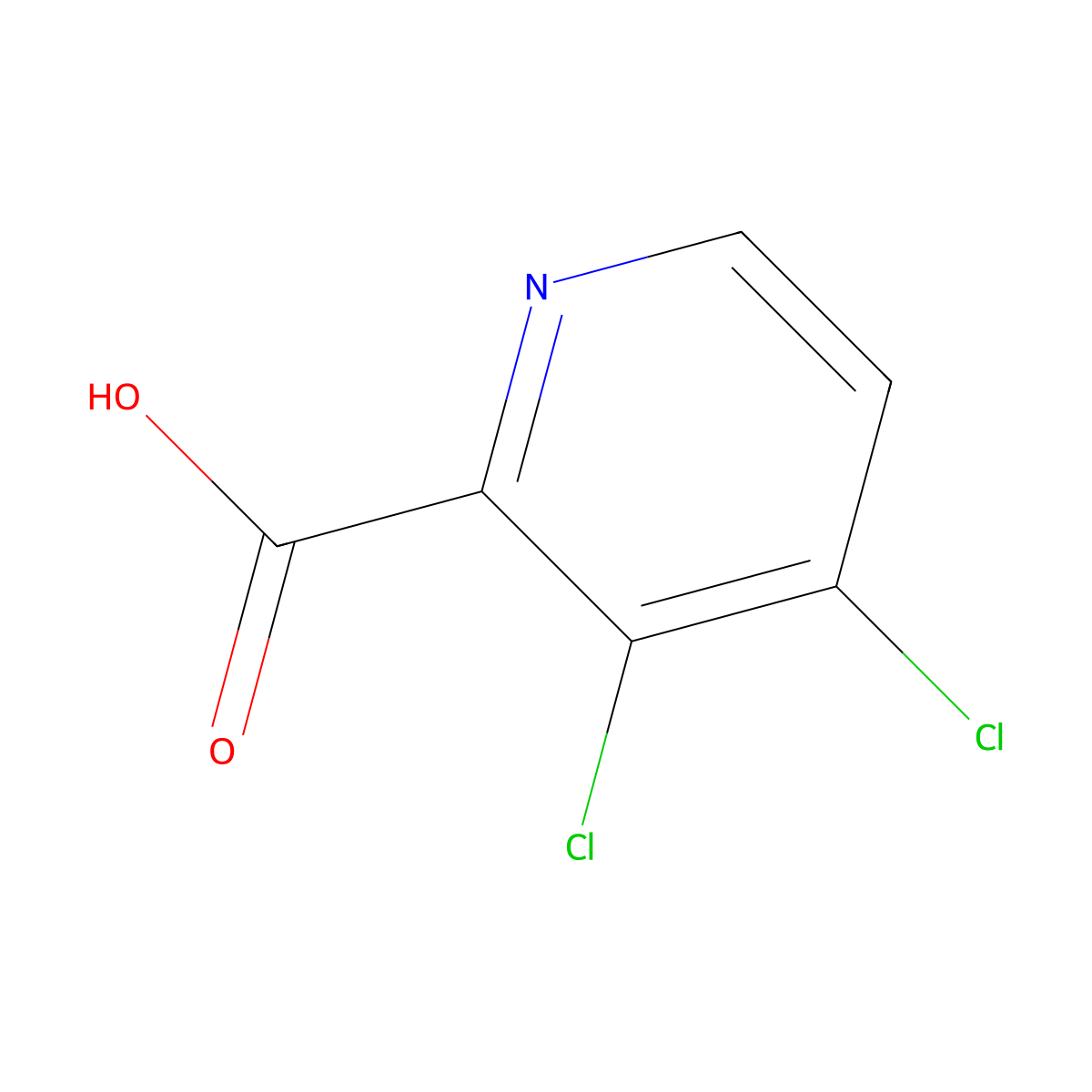 3,4-Dichloropyridine-2-carboxylic acid molecular structure, CAS 959578-03-1