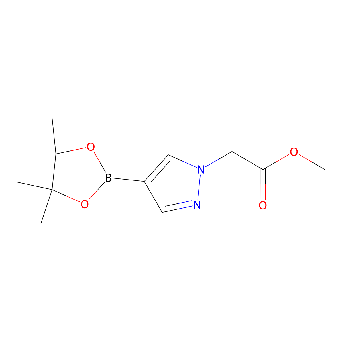 methyl 2-[4-(4,4,5,5-tetramethyl-1,3,2-dioxaborolan-2-yl)-1H-pyrazol-1-yl]acetate molecular structure, CAS 959585-44-5