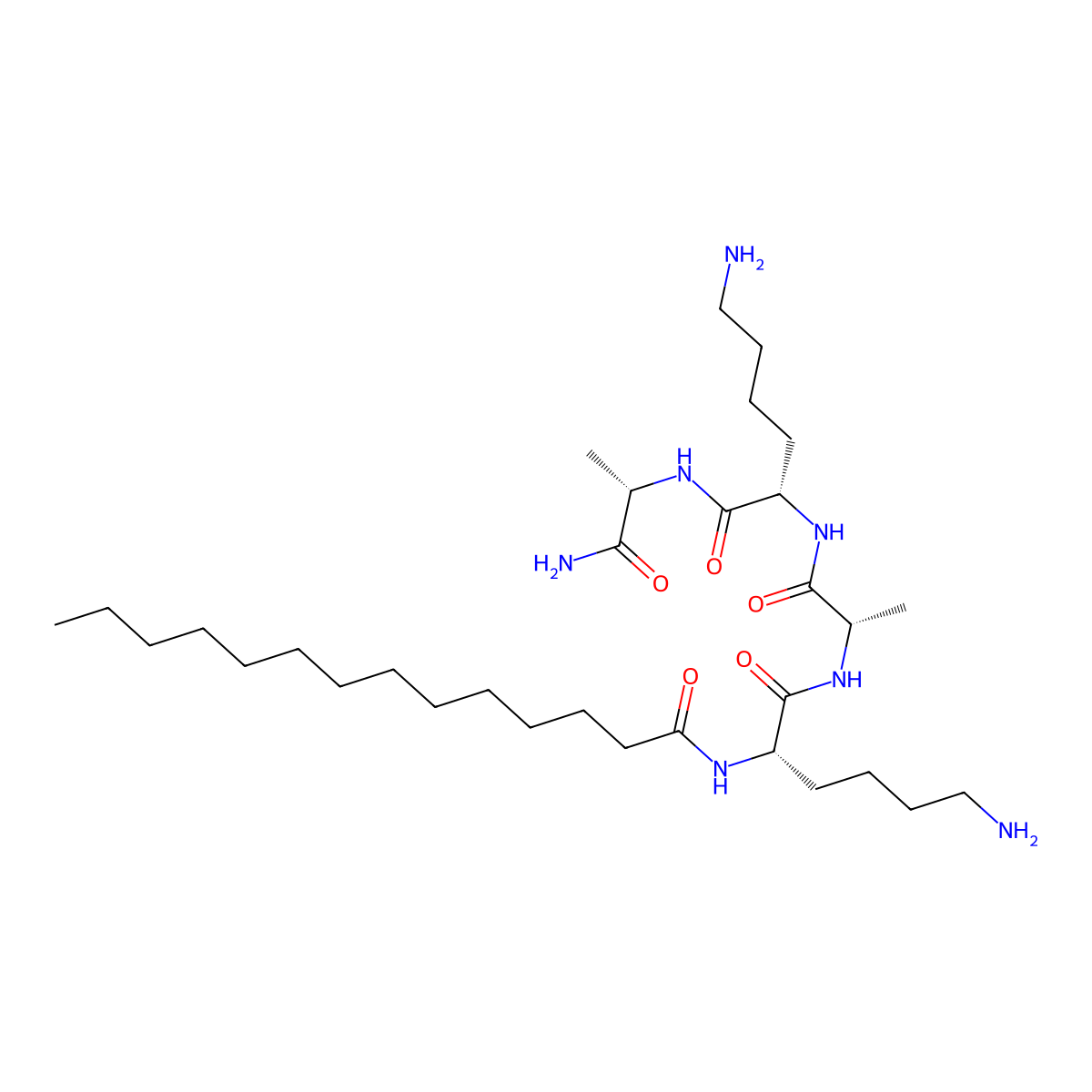 N2-(1-Oxotetradecyl)-L-lysyl-L-alanyl-L-lysyl-L-alaninamide molecular structure, CAS 959610-24-3