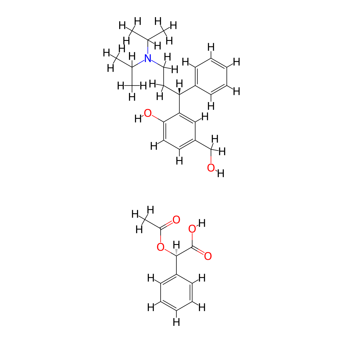 (R)-2-(3-(Diisopropylamino)-1-phenylpropyl)-4-(hydroxymethyl)phenol (R)-2-acetoxy-2-phenylacetate molecular structure, CAS 959624-50-1
