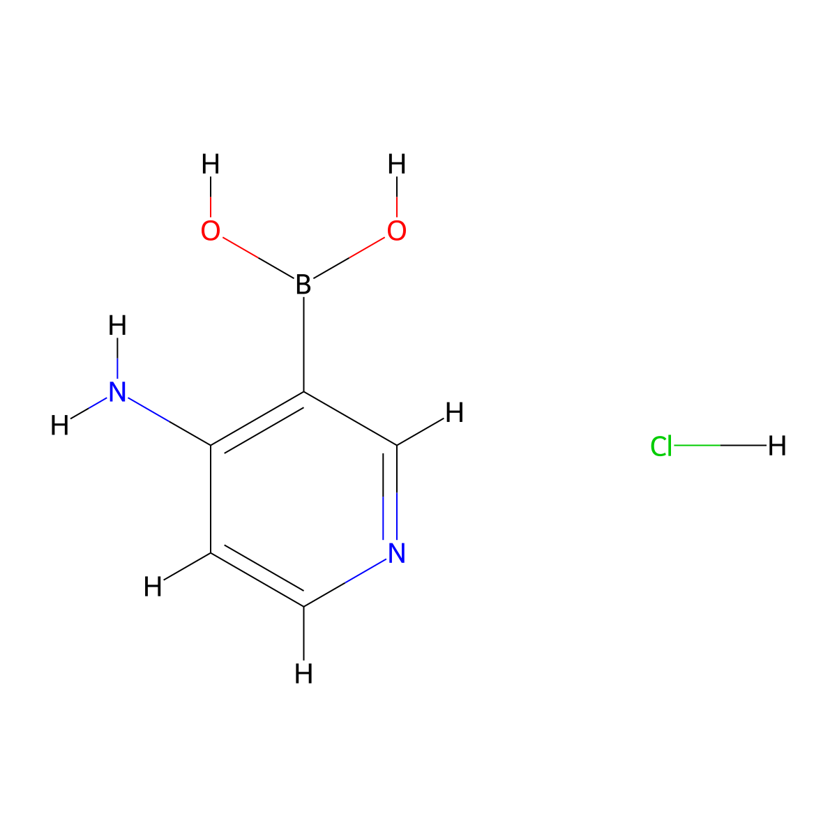 (4-Aminopyridin-3-yl)boronic acid hydrochloride molecular structure, CAS 959904-53-1