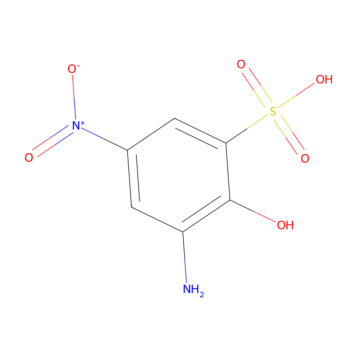 6-Amino-4-nitro-1-phenol-2-sulfonic acid molecular structure, CAS 96-67-3