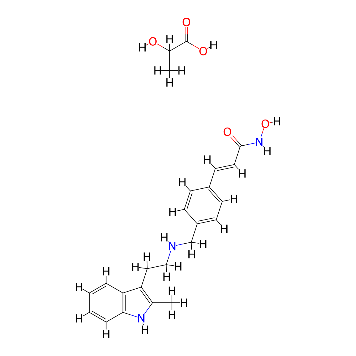 Panobinostat Lactate molecular structure, CAS 960055-56-5