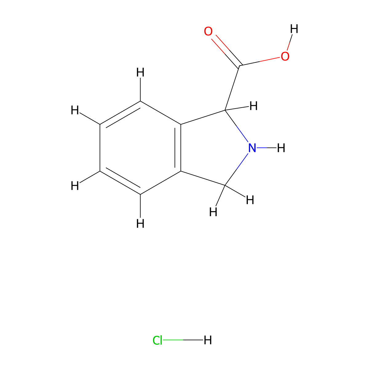 2,3-Dihydro-1H-isoindole-1-carboxylic acid hydrochloride molecular structure, CAS 96016-96-5