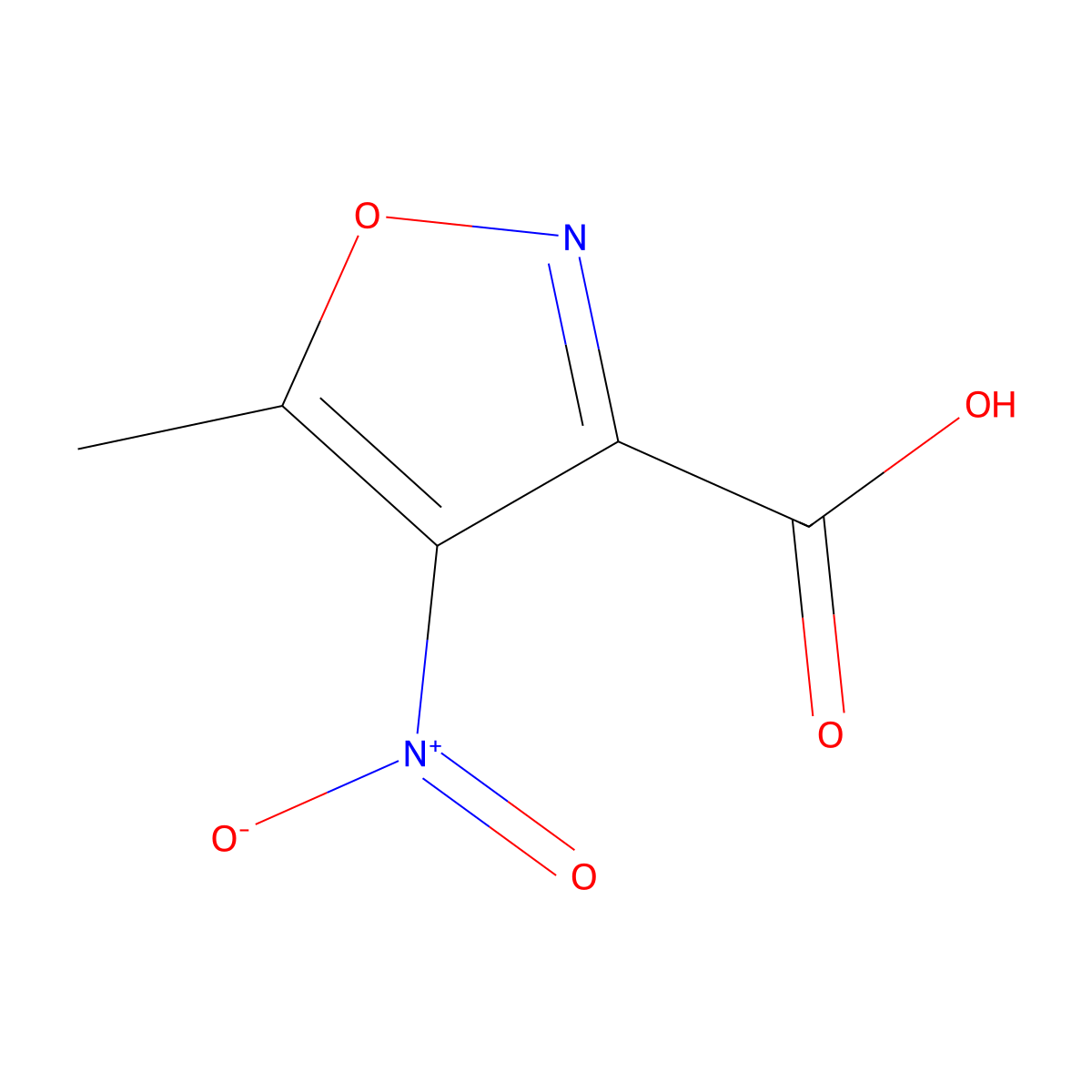 5-Methyl-4-nitro-3-isoxazolecarboxylic acid molecular structure, CAS 960225-75-6