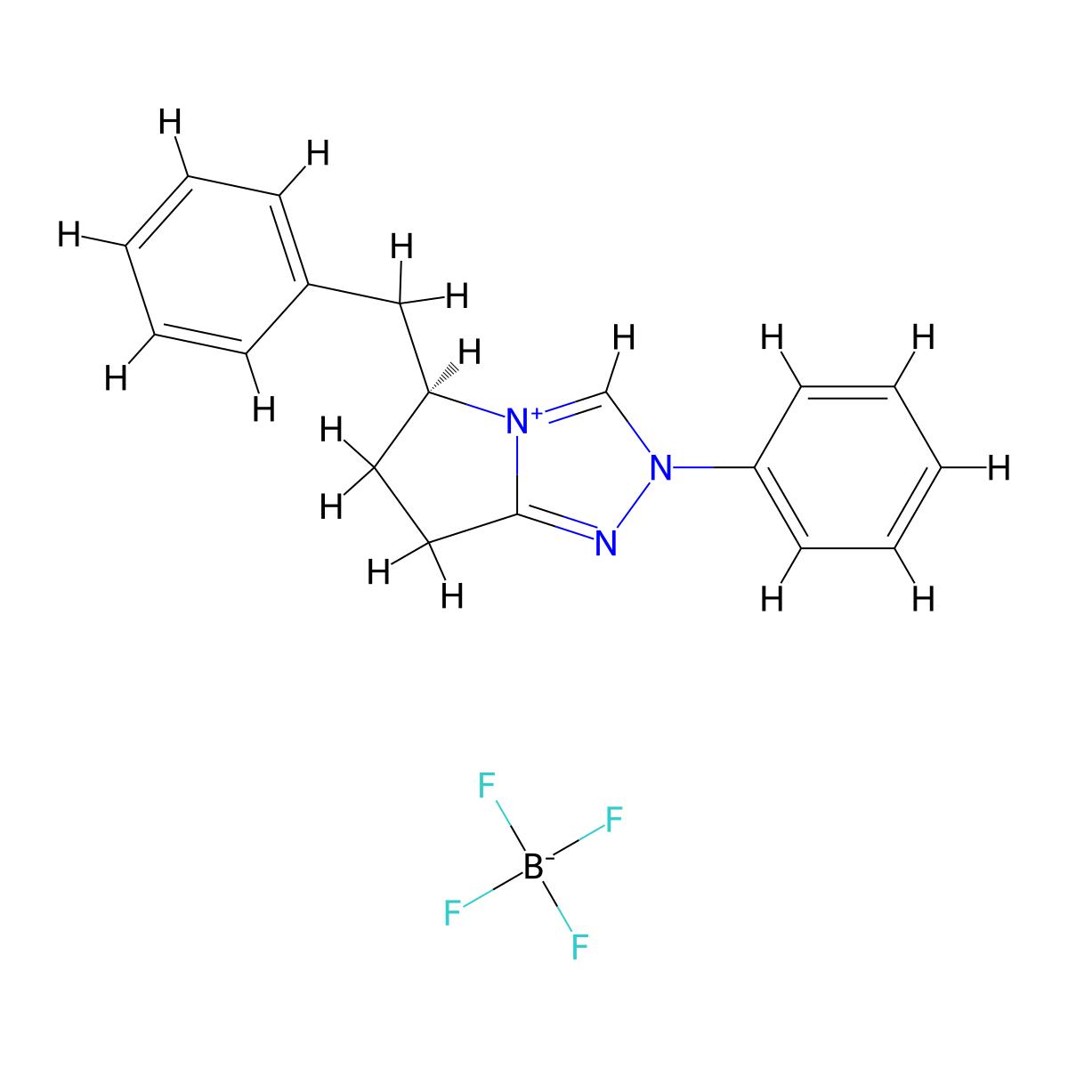 (S)-5-Benzyl-2-phenyl-6,7-dihydro-5H-pyrrolo[2,1-c][1,2,4]triazol-2-ium tetrafluoroborate molecular structure, CAS 960254-94-8