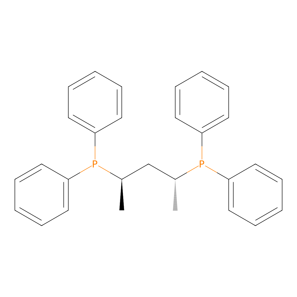 (2R,4R)-Pentane-2,4-diylbis(diphenylphosphine) , (R,R)-BDPP molecular structure, CAS 96183-46-9