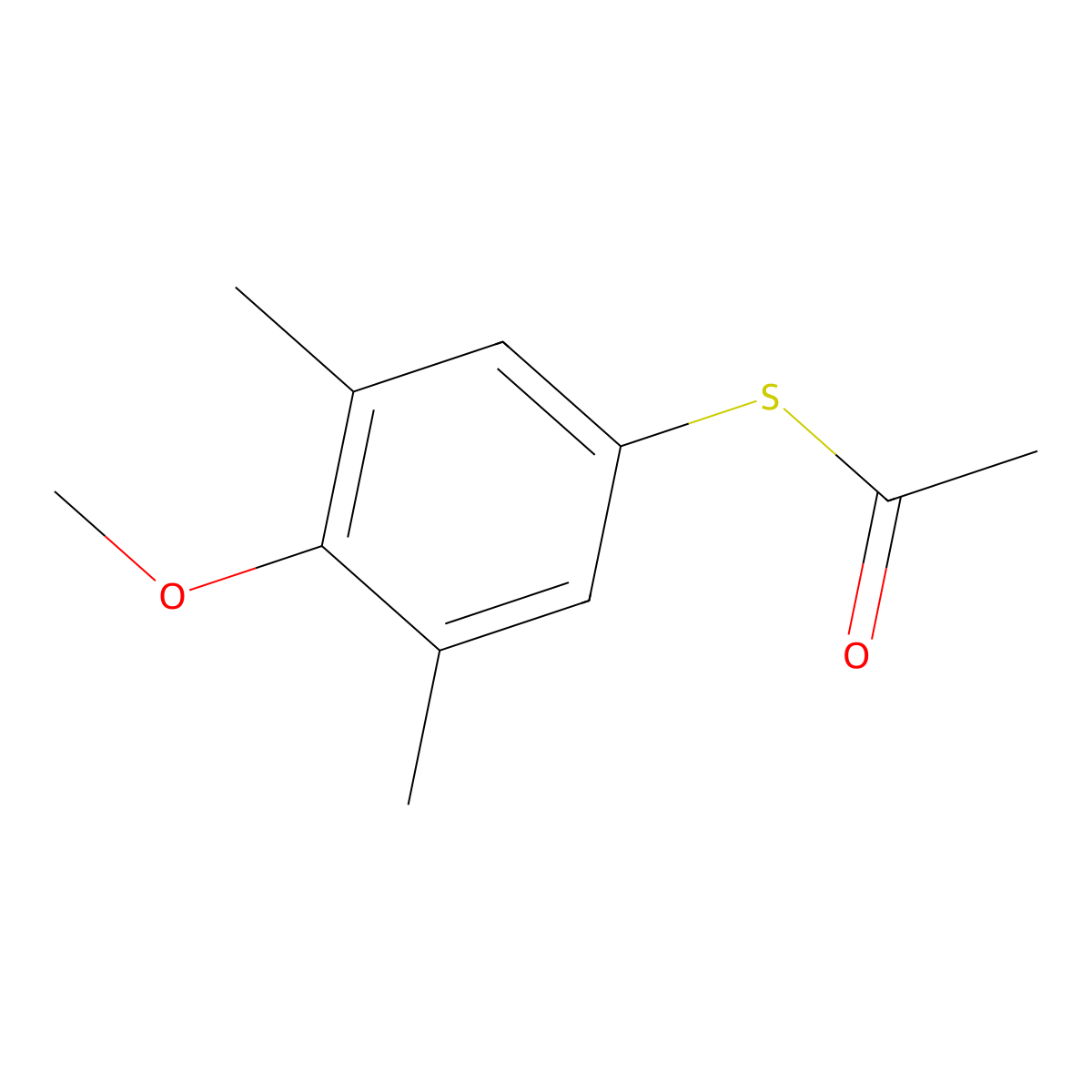 S-(4-Methoxy-3,5-dimethylphenyl) ethanethioate molecular structure, CAS 96620-83-6