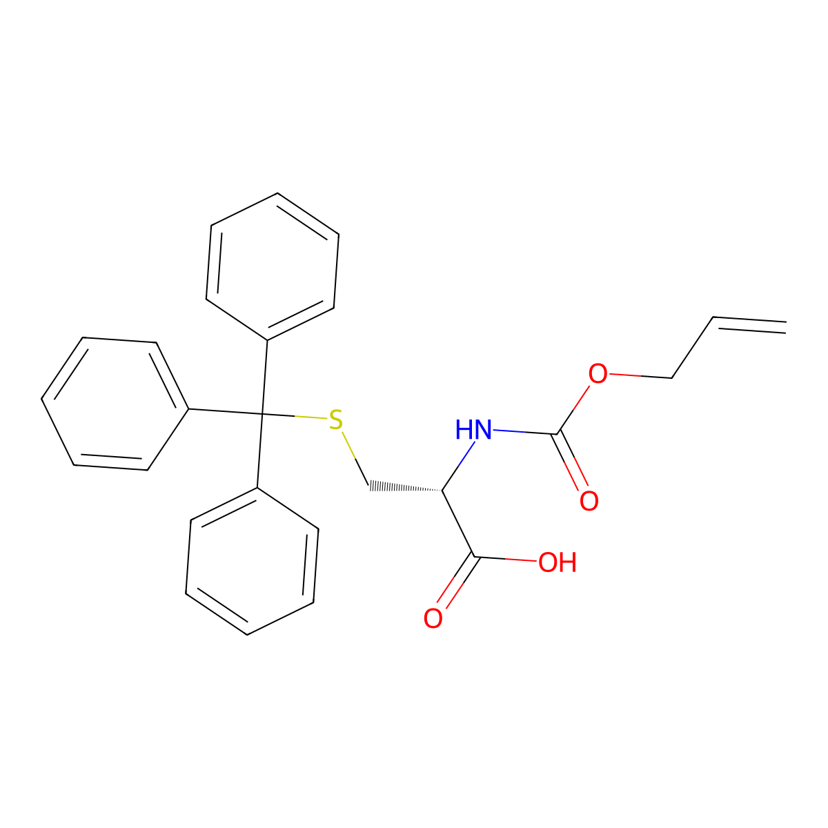 L-Cysteine, N-[(2-propenyloxy)carbonyl]-S-(triphenylmethyl)- molecular structure, CAS 96865-72-4