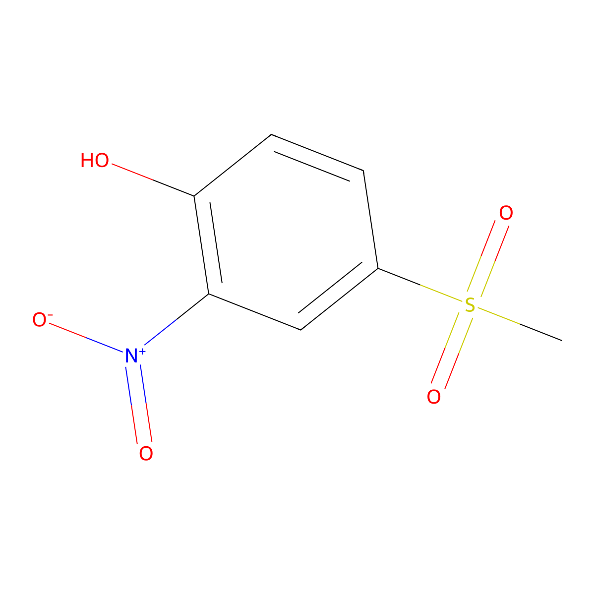4-(Methylsulphonyl)-2-nitrophenol molecular structure, CAS 97-10-9