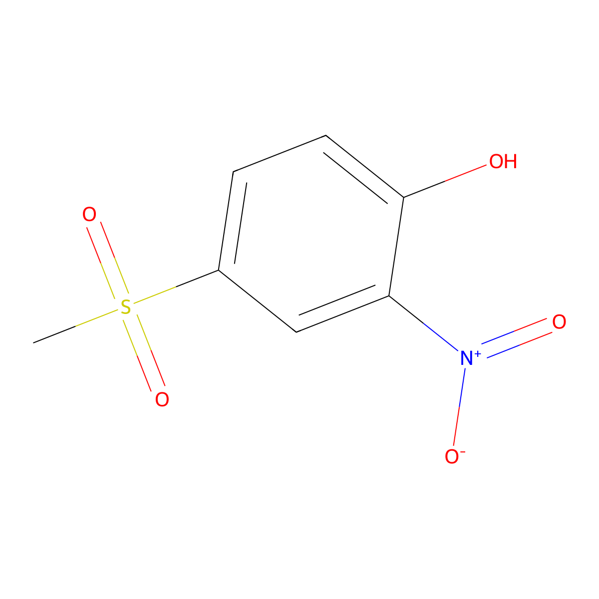 4-(Methylsulphonyl)-2-nitrophenol molecular structure, CAS 97-10-9