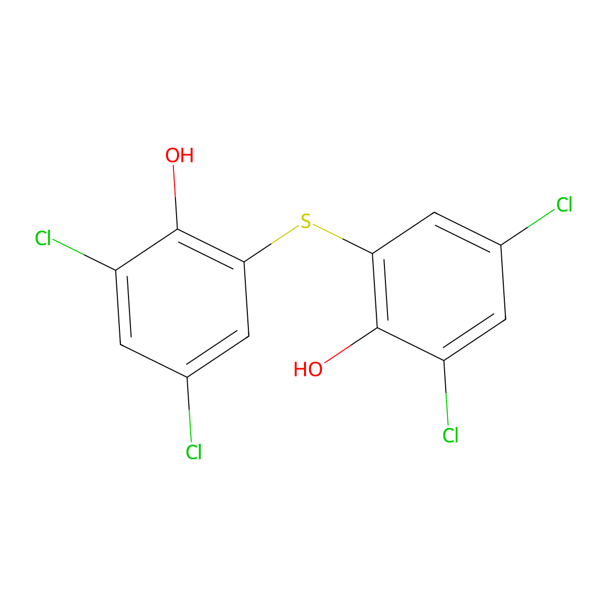 Bithionol molecular structure, CAS 97-18-7