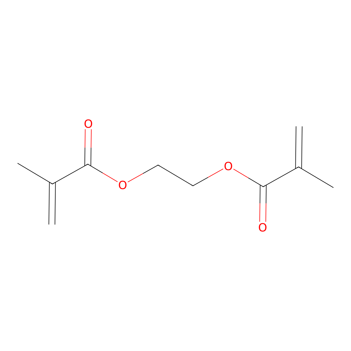 Ethylene glycol dimethacrylate molecular structure, CAS 97-90-5