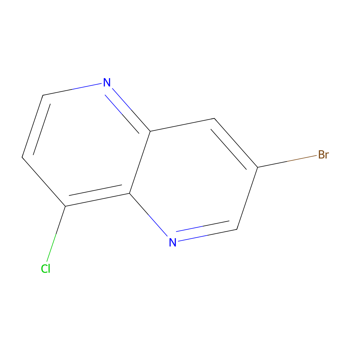3-Bromo-8-chloro-1,5-naphthyridine molecular structure, CAS 97267-61-3