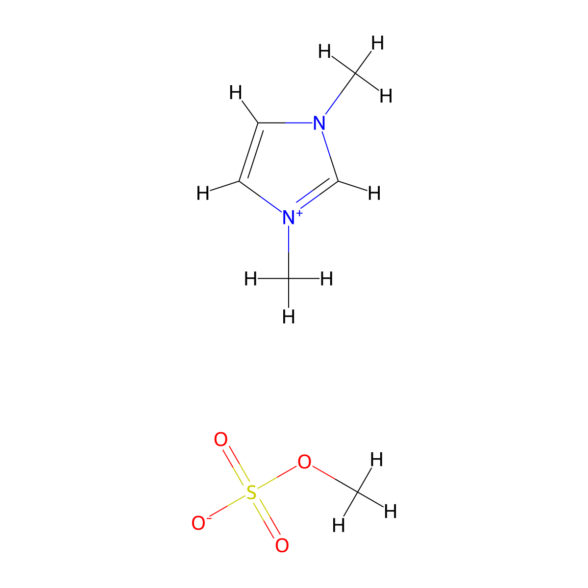 1,3-Dimethylimidazolium Methyl Sulfate molecular structure, CAS 97345-90-9