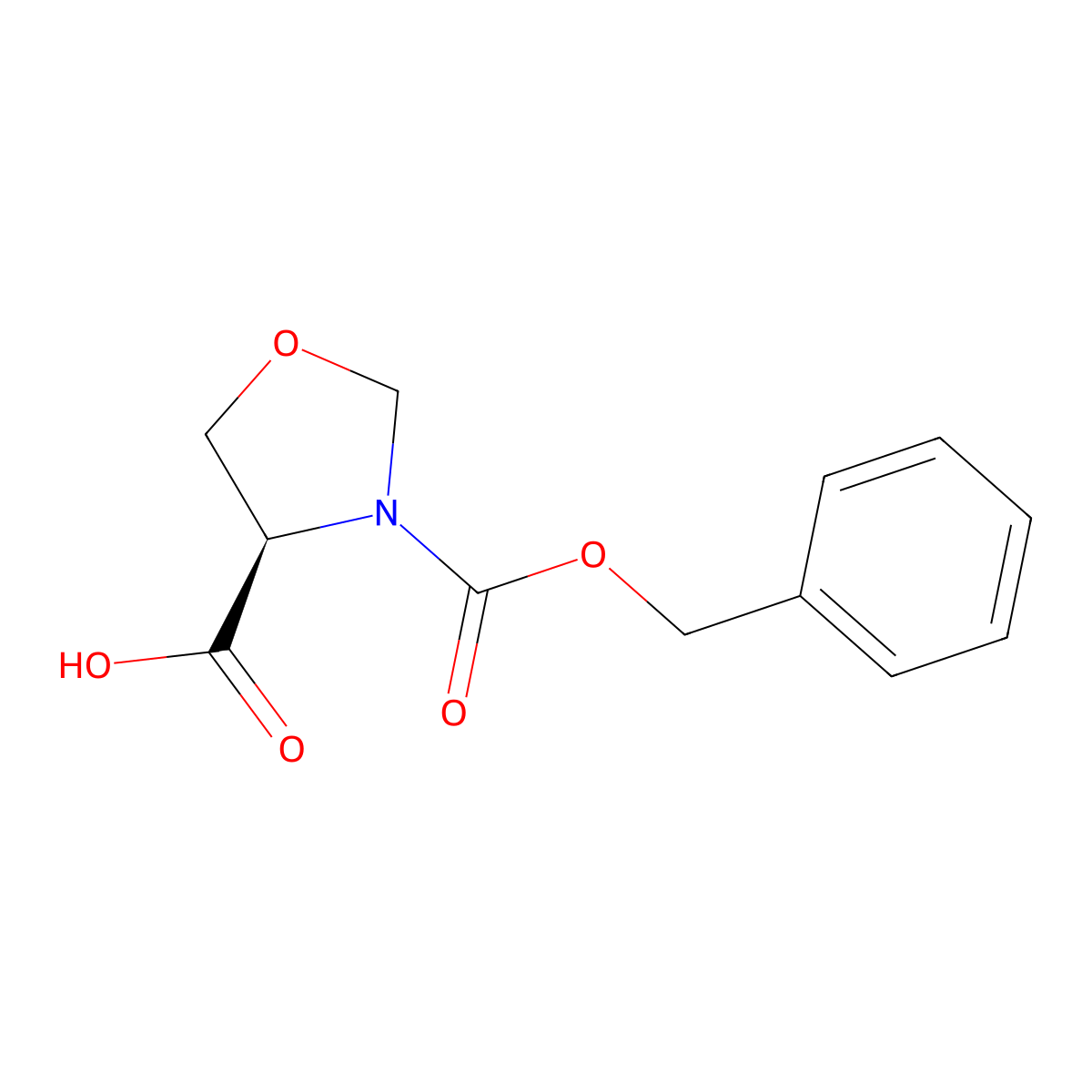 (R)-3-Benzyloxycarbonyl-4-oxazolidine carboxylic acid molecular structure, CAS 97534-84-4
