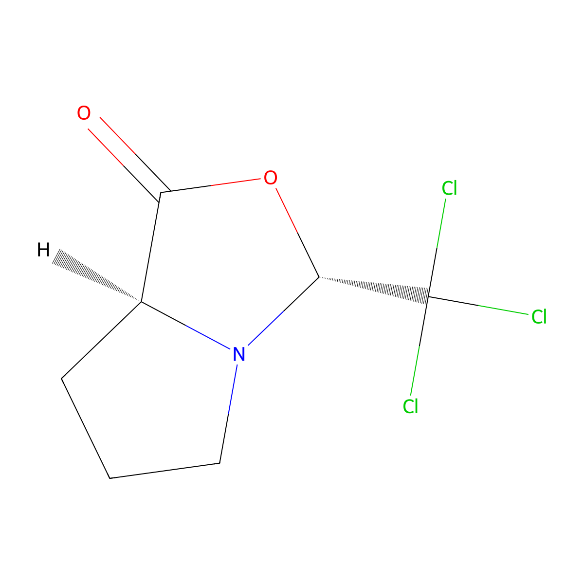 (3R,7aS)-3-(Trichloromethyl)tetrahydropyrrolo[1,2-c]oxazol-1(3H)-one molecular structure, CAS 97538-67-5
